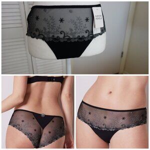Simone Perele Delice Floral Embroidered Lurex Bikini Panty size Medium (M)
